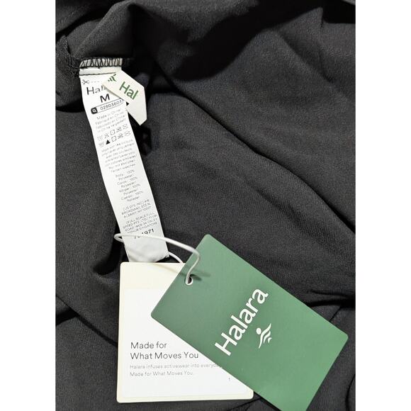 Halara Midi Dress Medium Cowl Neck Sleeveless Crossover Wrinkle Resistant Black - Picture 7 of 12